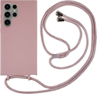 Coverup Hoesje - Geschikt voor Samsung Galaxy S25 Ultra Hoesje - Coverup Colour TPU Back Cover met Koord - Roze