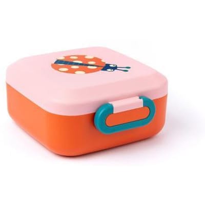 Amuse Rikko Kids Ladybug Bento Lunchbox - 550ml + 2x185ml - Broodtrommel Kinderen met 3 Compartimenten - BPA-vrije Bentobox - Brooddoos met Lekvrije Snackdoosjes