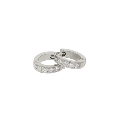 Kalli edelstalen oorringen crystal 1922 Zilver 9mm