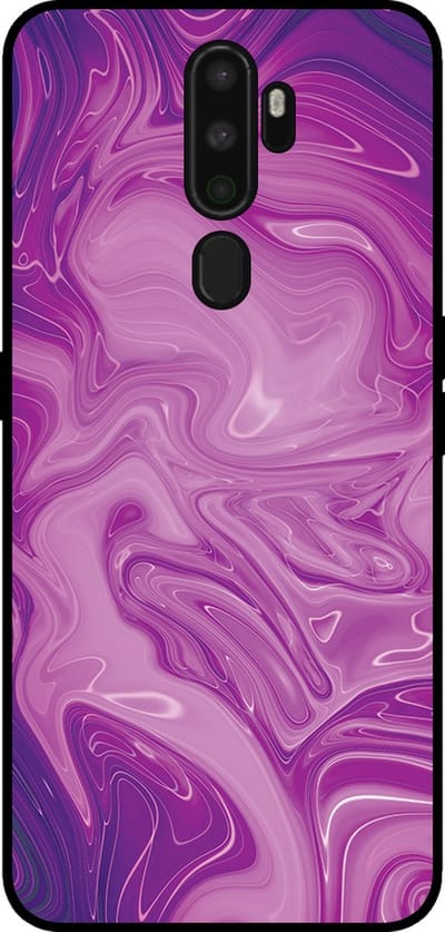 Smartphonica Telefoonhoesje voor OPPO A5 2020 met marmer opdruk - TPU backcover case marble design - Paars geschikt voor OPPO A5 (2020)