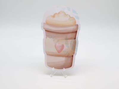 Liefdevolle Frappuchino Sticker - Koffie met Liefde | Vera's Arts & Dice | Schattige Stickers - Handgemaakte Stickers | Journaling Bullet Journal Scrapbooking Leuke Laptop Telefoon | Loving Coffee
