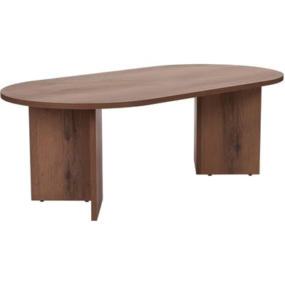 Salontafel walnoot melamine boogvorm Koda 119x60 cm