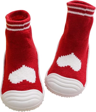 Babyschoentjes Sokken - Warme slofjes - Binnenhuis comfort - Antislip zool - Ademend - Rood