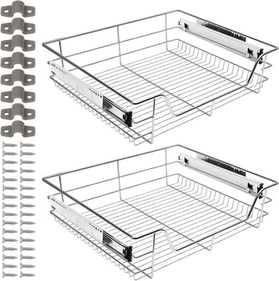 Telescopische lade - Uittrekbare mand - Keuken organiseren - Volledig uittrekbaar - 60 cm breed - Metaal