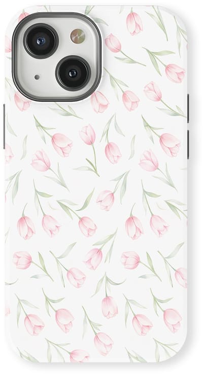 Bloemen Design Hoesje geschikt voor iPhone 13 Mini | Flower Print Tough Case met Mag | Shockproof | Bloemen Motief Backcover geschikt voor iPhone 13 Mini Soft Tulips