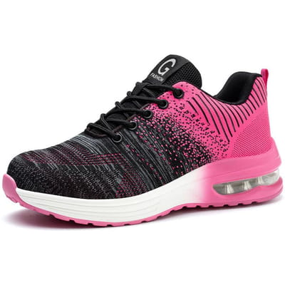 Ademende werksneakers Dames Veiligheidsschoenen Heren Lichtgewicht Anti-Smash Werkschoenen Laarzen Dames Beschermende schoenen met stalen neus Dames 38 black