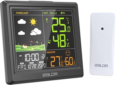 Weerstation Draasloos Binnen/Buiten - Weerstation - Digitale Display - Binnen- en Buitentemperatuur - Multifunctioneel - Voor Thuisgebruik