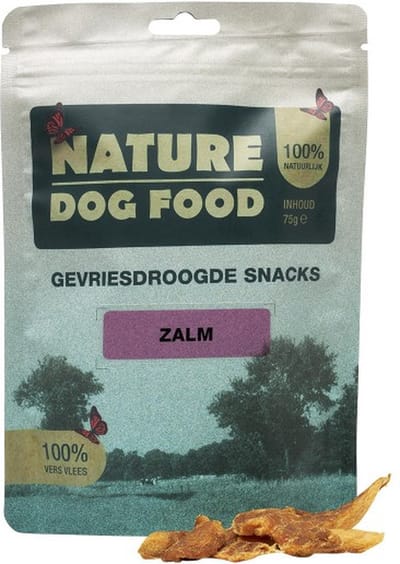 Nature dog food zalm - 100% gedroogde zalm - zeer hoge acceptatie - Abany quality design - training - koekje - hondensnack - kauwmateriaal hond - belonings-koekje - hondensnack trainer beloning hond gevriesdroogd zalm nature dog food lakse kronch