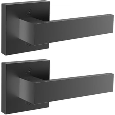 VEVOR 145 x 145 mm Dummy Deurkruk Deurbeslag, 2-delige Kastgrepen Decoratieve Deurgrepen, Deurkruk Geschikt voor Badkamerdeur Kastdeurgreep, Zwarte Meubelgrepen Stijlvol Vierkant