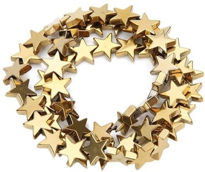 Dailygoods- Kralen Set Goud 8 mm - Edelsteenkralen - Hematiet Kralen - Spacer Kralen - Sieraden Maken - 48 Stuks