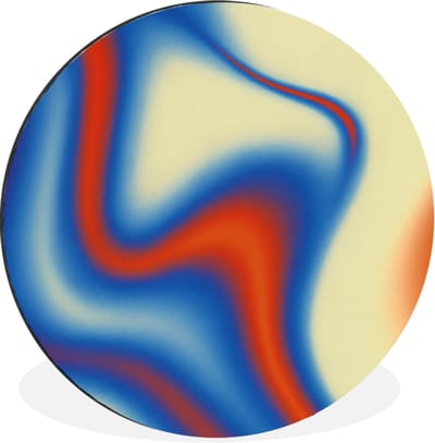 WallCircle - Wandcirkel - Muurcirkel - Golven - Kleurrijk - Abstract - Aluminium - Dibond - 30x30 cm - Binnen en Buiten