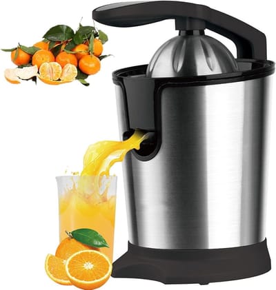 Elektrische Citruspers - Sapcentrifuge - Vers Sap Maken - Roestvrij Staal - 400 ml - Zilver