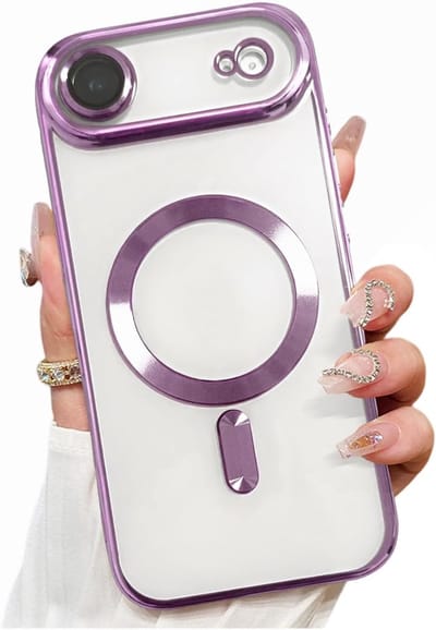 Telefoonhoesje Geschikt voor iPhone 17 Air – Siliconen Hoes met Chroom – Compatibel met MagSafe – Geïntegreerde Camerabescherming – Paars – FuturiQ