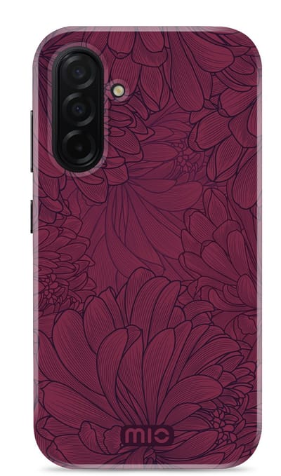 Mio by Mobilize Hoesje geschikt voor Samsung Galaxy A26 MagSafe Telefoonhoesje Hardcase | Mio by Mobilize Backcover | Geschikt voor MagSafe | Geschikt voor Draadloos Opladen met Magnetische Ring | Geschikt voor MagSafe Case - Berry Blooms | Rood