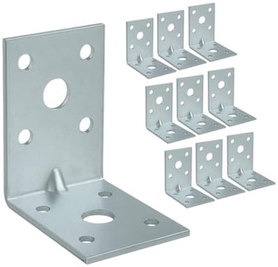 Hoekverbindingen met Gleuf - Zware Belastingen 10 Stuks - Verzonken Staal 50 x 50 x 35 mm