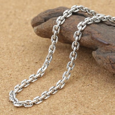 Puur zilver 3 mm ketting S925 sterling zilveren sieraden vierkante mannen vrouwen ketting ketting 925 zilveren ronde ketting 65cm brown
