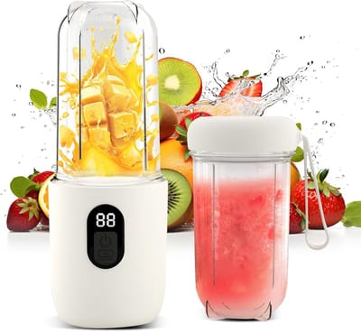 ACEP Mini blender met to go beker - Blender smoothie - Wit - 500ML - Blenders - Blender to go - Mini blender on the go