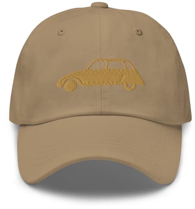 De2pktjes - Beige Colorado geborduurde pet (voor en achter) Citroën Dyane - Khaki