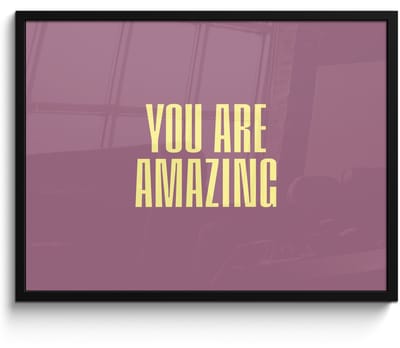 Poster in lijst - Fotolijst 70x50 cm - Posters - Tekst - Paars - Amazing - Posterlijst zwart - Decoratie - Wanddecoratie woonkamer - Muurdecoratie slaapkamer