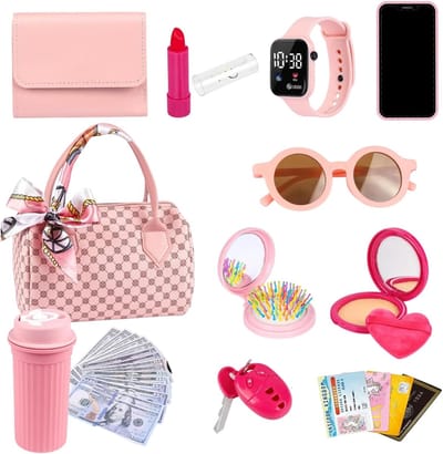 Kindertas Make-up - Speelgoed Portemonnee - Rollenspel Prinses - Gesimuleerde Accessoires - 195 x 14 x 1 cm