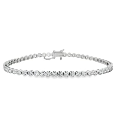 Juwelier Zwartevalk zilveren (gerhodineerd) ronde tennisarmband - 23.389/19cm