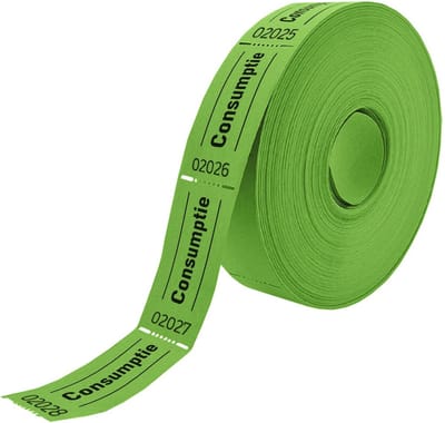 CombiCraft Consumptiebon op rol groen - 5 rollen - 5x1000 bonnen