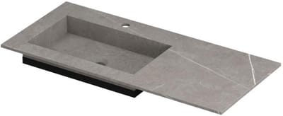 INK Post Wastafel Keramische Slab Envelop Bak Links met 1 Kraangat - 1000x450x10 mm - Armani Grey Mat