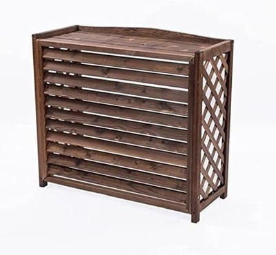 Houten Airco Afdekking - Privacy Scherm - Buitenruimte Verfraaien - Lamellenontwerp Ventilatie - 85x35x75cm - Bruin