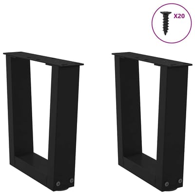 vidaXL - Salontafelpoten - 2 - st - V-vormig - 40x(30-31,3) - cm - staal - zwart
