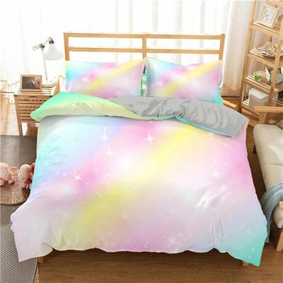 Regenboog Print Beddengoed Set Kleurrijke Streep Dekbedovertrek Zachte Beddengoed Set Eenpersoons Kingsize Queensize 2/3 stuks Polyester Dekbedovertrek 135X200cm-2pcs