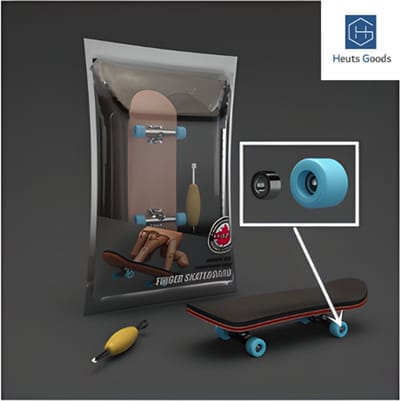 Heuts Goods - Vinger Skateboard - Fingerboard - Mini Skateboard - Skateboard Kan Kantelen - 5 Lagen - Hoge Kwaliteit - Lichtblauw