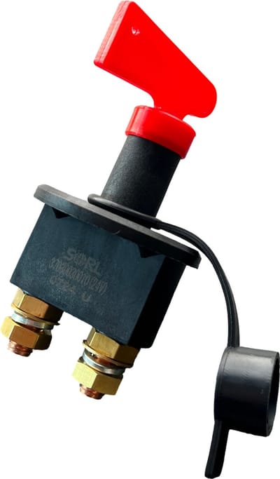 accu schakelaar - 24v - 200a - hoofdstroom schakelaar - accu schakelaar - noodschakelaar - massa slot - stroomschakelaar