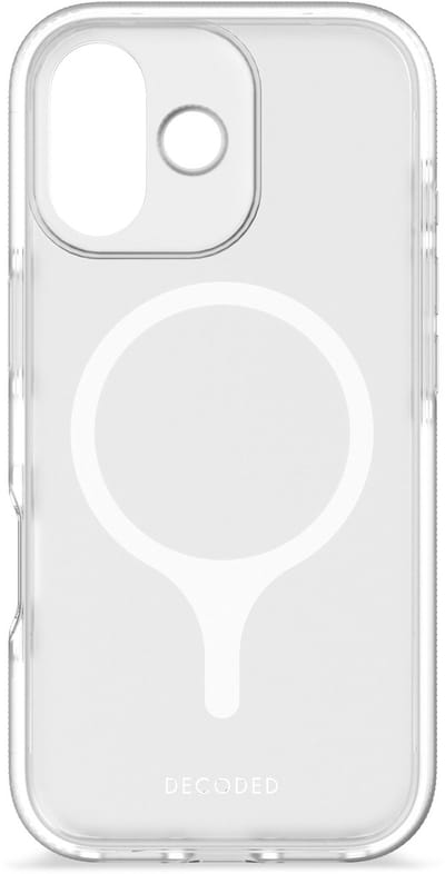 DECODED Clear Frosted Hoesje Geschikt voor iPhone 17 - Anti-Yellowing - 100% Gerecycled Materiaal- Geschikt voor MagSafe - Doorzichtig Hoesje – Wit