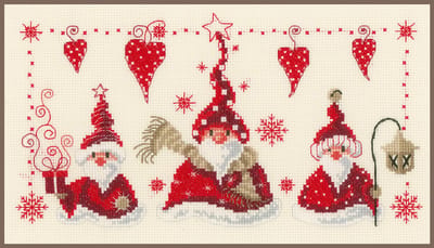 Vervaco - Telpakket kit - Kerst - Vrolijke kerstmannen - PN-0148065 - Borduren - Borduurpakket - Borduurpakket volwassenen