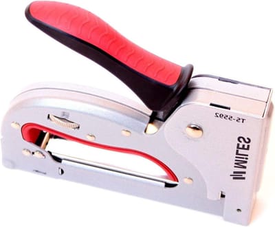 Metalen Handnietmachine - Nietapparaat Tackers - Vastzetten Textiel - Robuust Slank Design - 14 mm nietlengte - Zilverkleurig