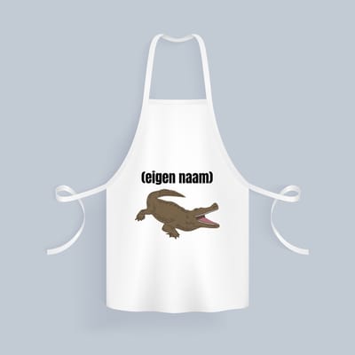 Akyol - krokodil met eigen naam Keukenschort - Krokodil - krokodillen liefhebbers - iemand die houdt van krokodillen - verjaardag - cadeau - kado - 82 bij 71 cm