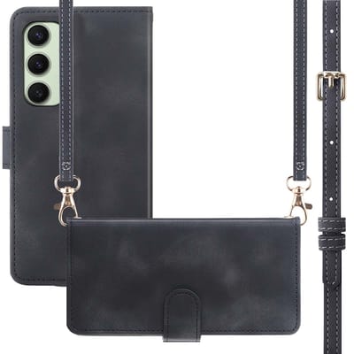 imoshion Hoesje - Geschikt voor Samsung Galaxy S24 FE - Bookcase met koord - Zwart