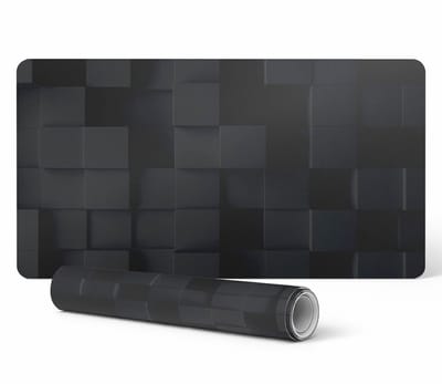Vinyl bureauonderlegger met bedrukte driedimensionale kubussen 90x45 cm