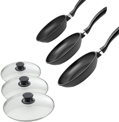 Set van 3 pannen 20, 24 en 28 cm en 3 deksels zonder PFAS Elo Alucast