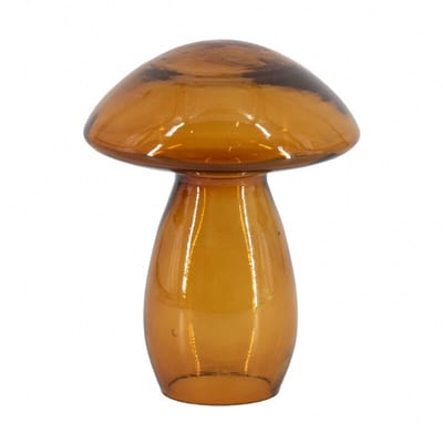 HomeBound by KY | Glazen paddenstoel amber | glazen paddenstoel | paddenstoel | 9x9x11cm