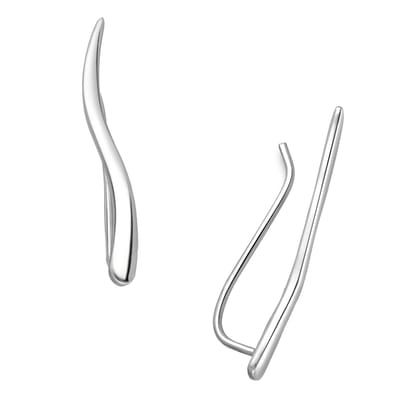 EAR IT UP - Oorklimmers - Smooth - Ear climbers - Earclimbers - Ear crawlers - 925 sterling zilver - 27 x 2 mm - 1 paar