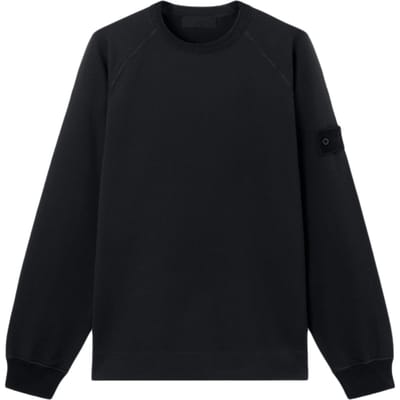 Stone Island Ghost Series Lente/Zomer 26 Raglan Lange Mouw Casual Geribbelde Rand Ontwerp Sweatshirt Heren sweatshirt L1S156100064S00F3V0029 M black