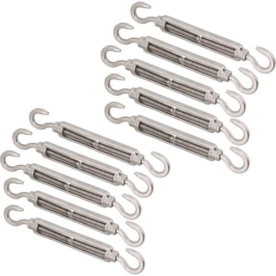 304 Roestvrij Staal Europese Stijl Haak & Haak M6 Spanners Verstelbare Draadtouw Spanners Pak van 10