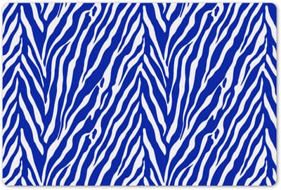 Placemats 45x30 cm - Placemat kunststof - 1 stuk - Zebra - Patroon - Kobalt - Blauw - Borden onderleggers - Decoratie voor op tafel - Keuken tafeldecoratie accessoires - Vinyl onderlegger - Tafelversiering