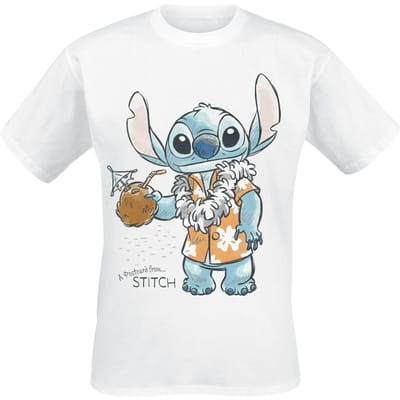 Lilo & Stitch - Disney T-shirt - Postcard from Stitch - S tot XXL - voor Mannen - wit
