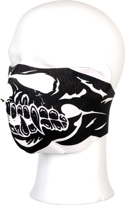biker mask half face skull big mouth