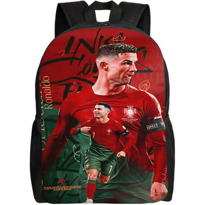 Dynamische Voetballer Rugzak R-Ronaldos 2026 Vrouwen Mannen Polyester Buitenstijl Rugzakken Print Grappige Middelbare School Tassen Rucksack (as the picture,as picture)