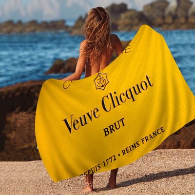 V-Veuve C-clicquot Grote Microvezel Strandlakens Sneldrogend Handdoek Zandstrand Handdoeken Zwembad Handdoek Voor Reizen Zwemmen Zwembad Yoga W90*H180(CM)