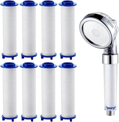 Filter voor Douchekop, 8 Stuks, 75 x 25 mm, Sediment Cartridge, Waterfilter, Verwijder Verontreinigingen, Verbeter Waterkwaliteit, Douchefilter voor Gezondheidsvoordelen