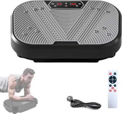 Nexvo® Trilplaat - Trilplaat Fitness - Vibratieplaat - 2 Standen - Bluetooth - Grijs - 52cm x 35cm x 12cm